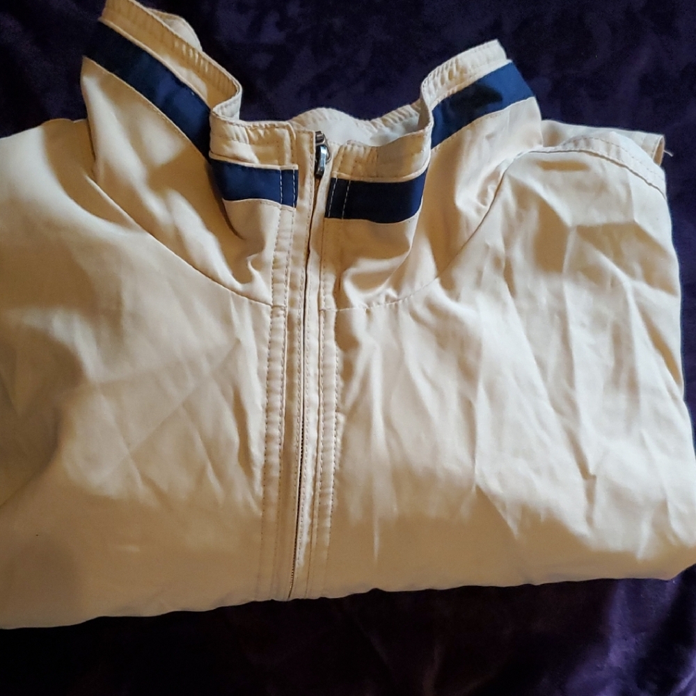 Dockers Men's Beige Pants with Dark Blue Stripes